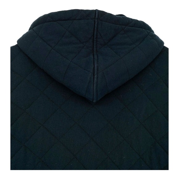 Ralph Lauren Womens Coat Large Black Quilted Pockets Zip Hoodie L - Picture 9 of 9